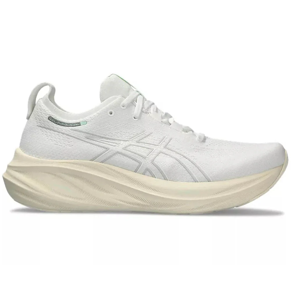 Men's Asics Gel-Nimbus 26, White/White, 8 D Medium