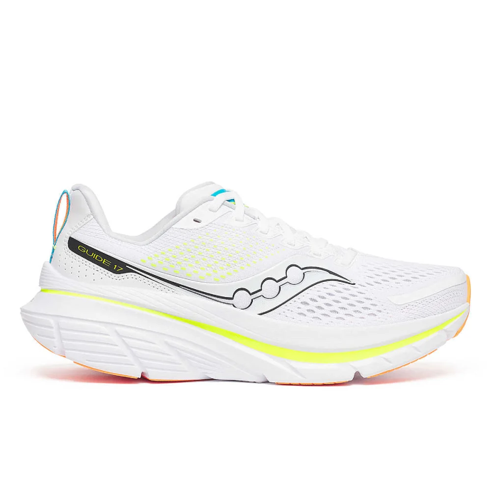 Men's Saucony Guide 17, White/Black, 12.5 D Medium