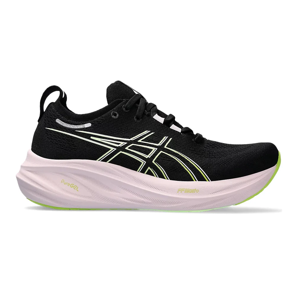 Women's Asics GEL-Nimbus 26, Black/Neon Lime, 10 B Medium