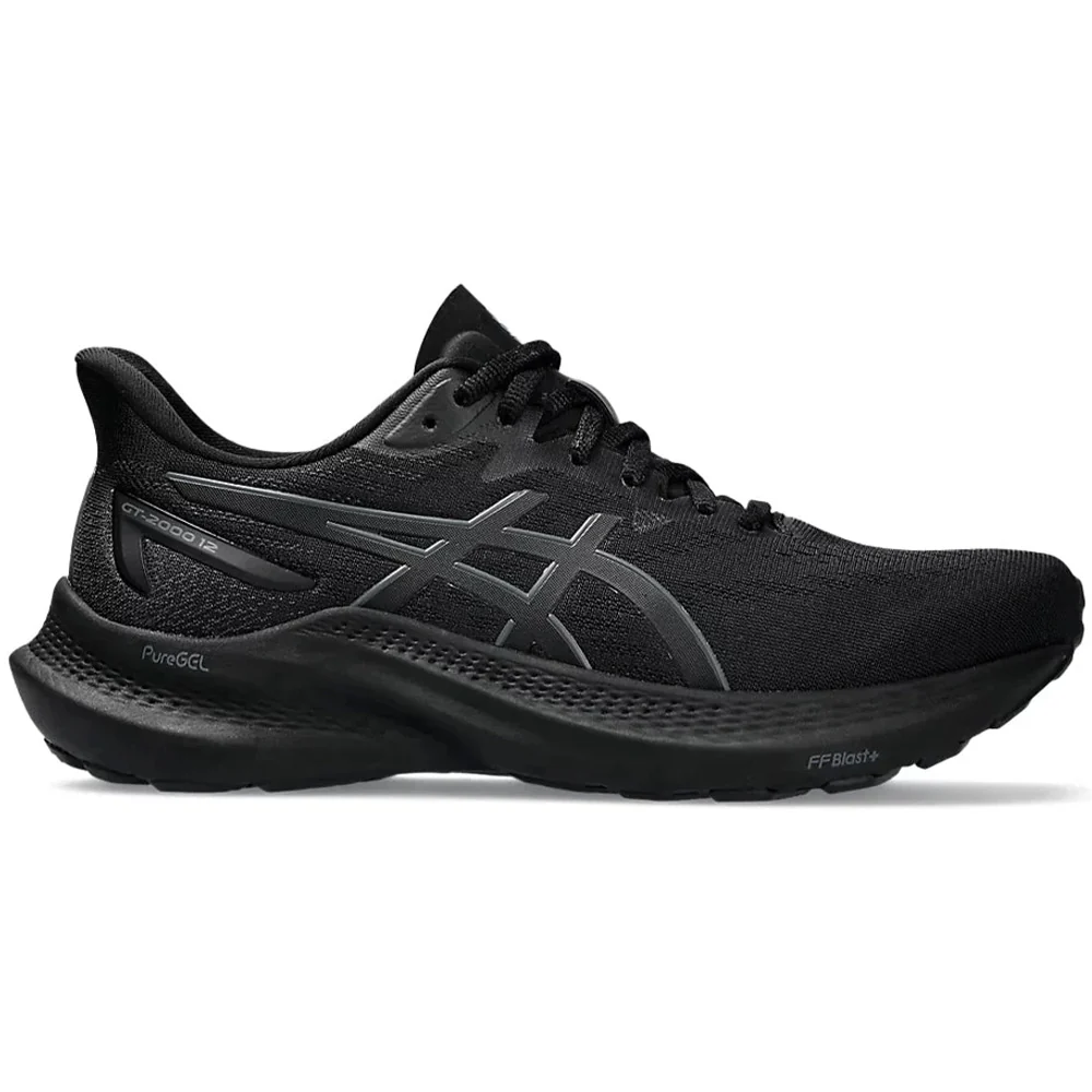 Women's Asics GT-2000 12, Black/Black, 6 B Medium