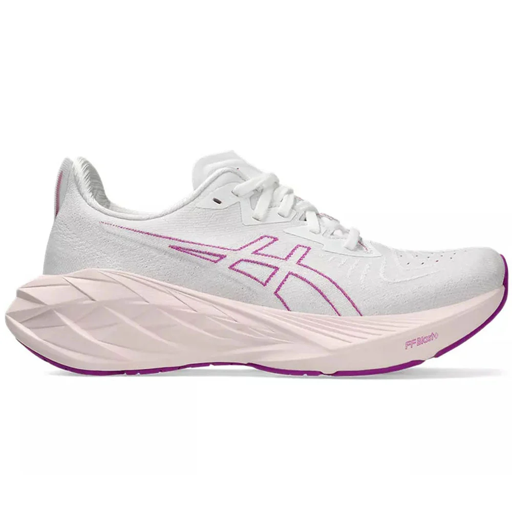 Women's Asics Novablast 4, White/Soothing Sea, 10.5 B Medium