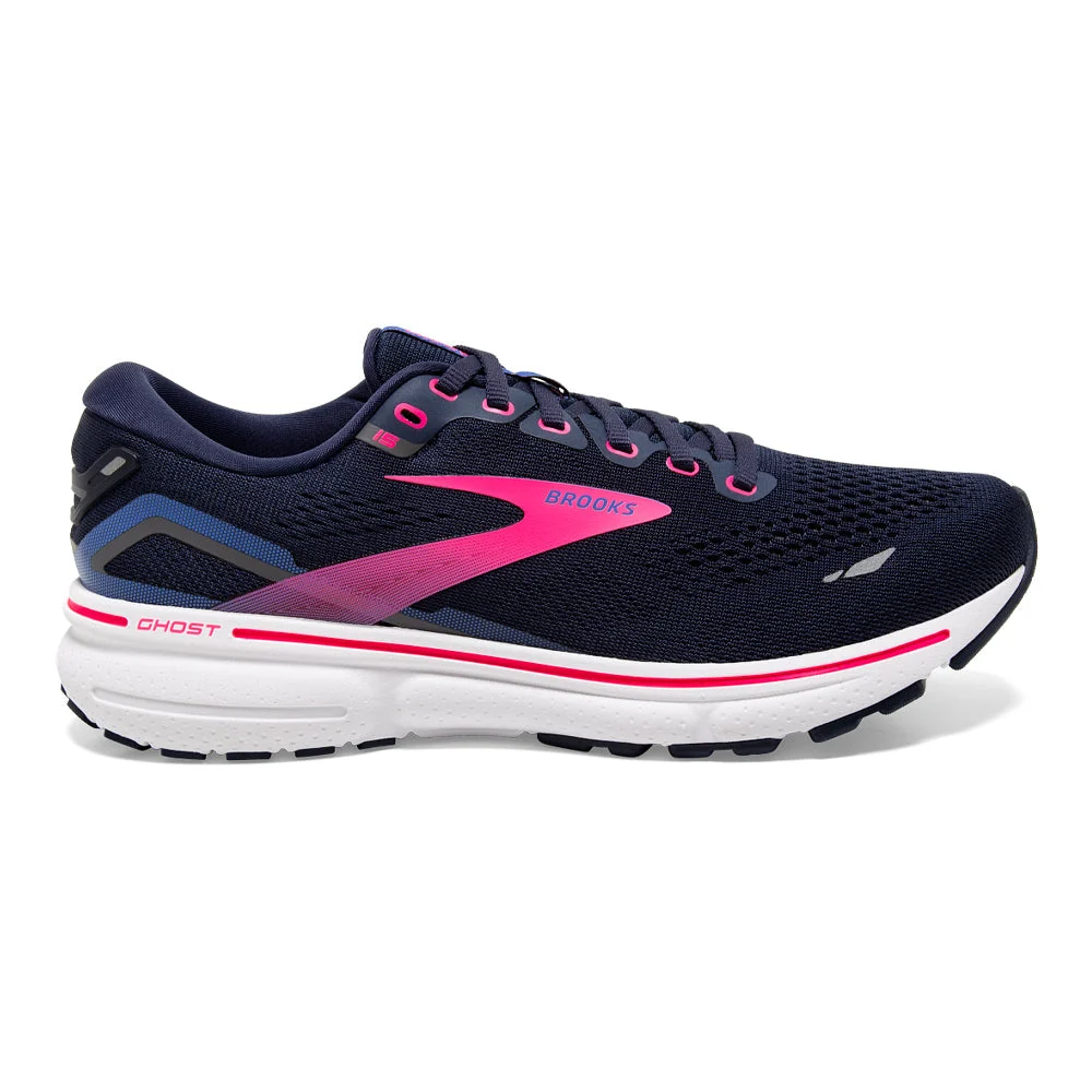 Women's Brooks Ghost 15, Peacoat/Blue/Pink, 5 B Medium