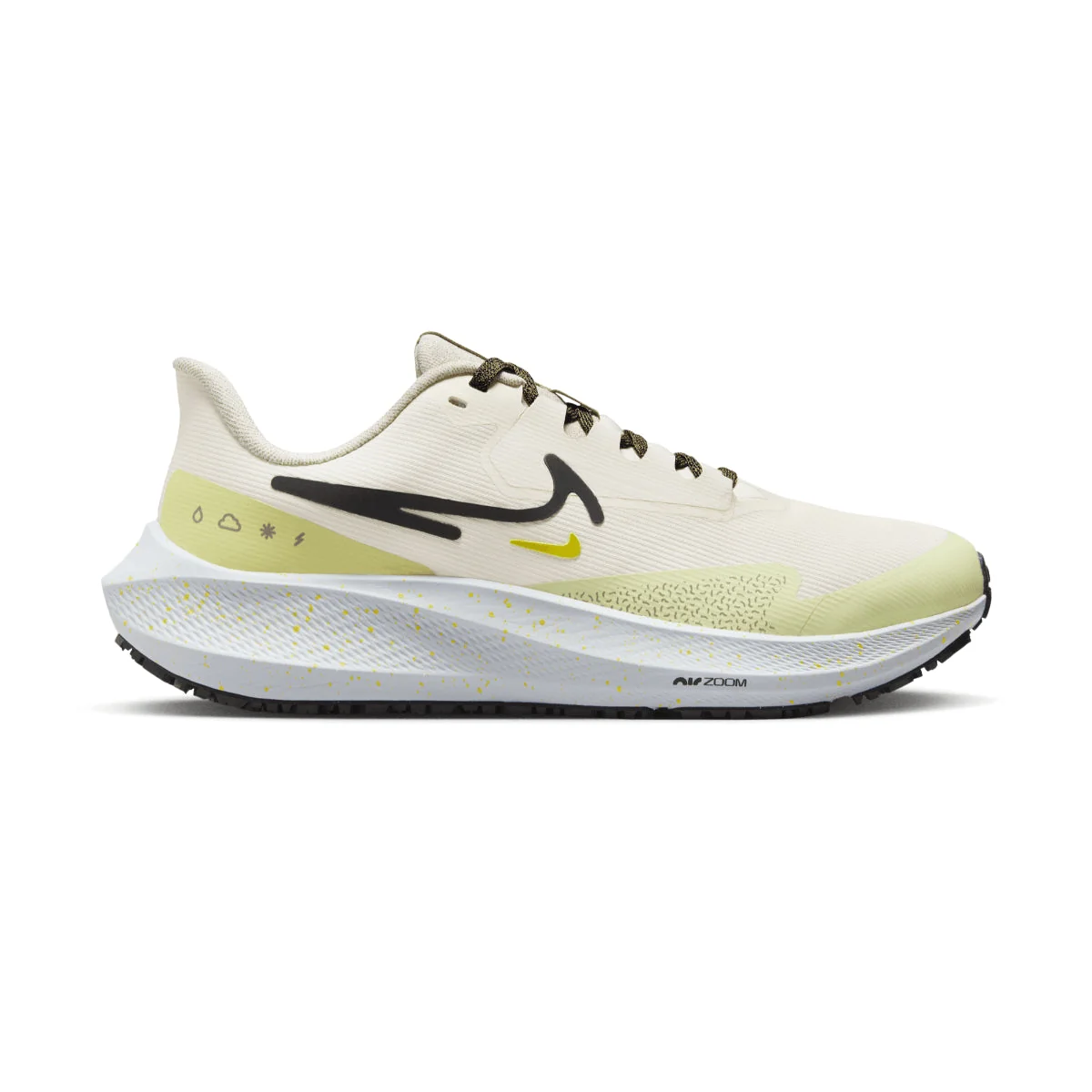Women's Nike Pegasus 39 Shield, Pale Ivory/Black-Neutral Olive, 9.5 B Medium